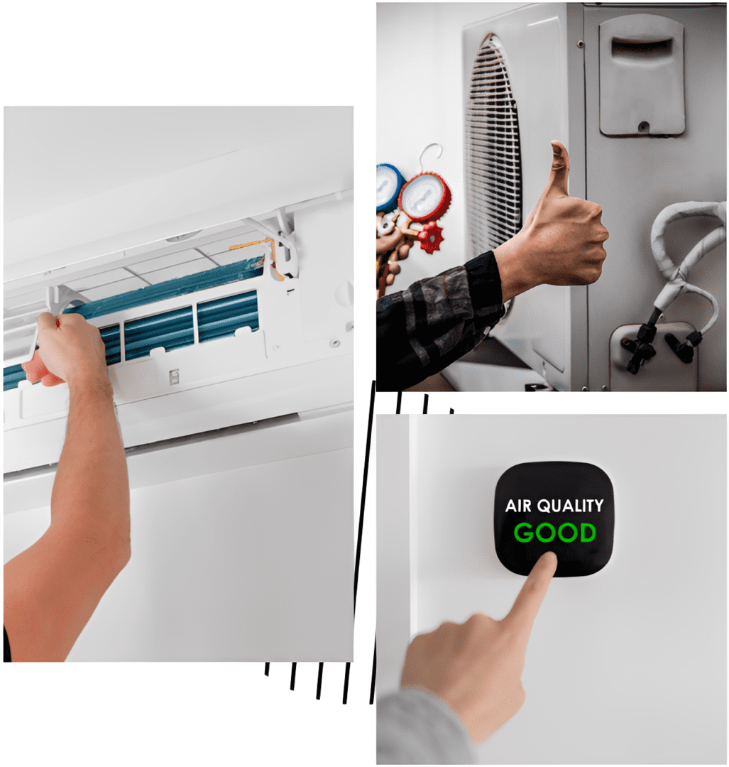 Person adjusting air conditioner settings