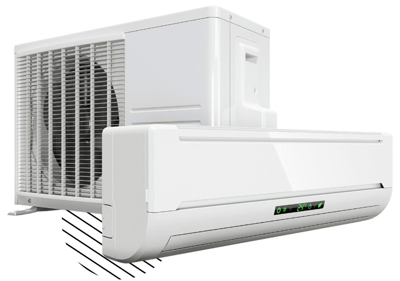 Air conditioning unit with outdoor compressor